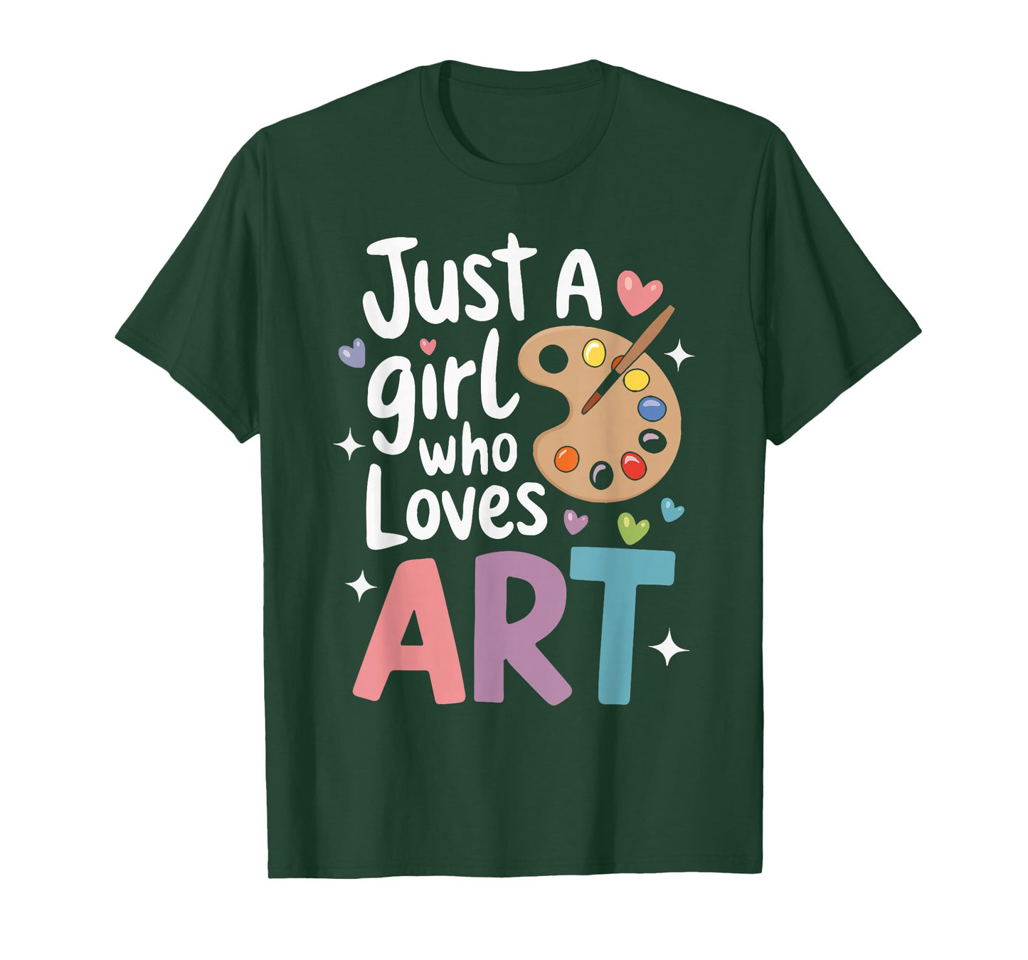 Just a Girl Who Loves Art Cute Back To School Kids Girls T-Shirt