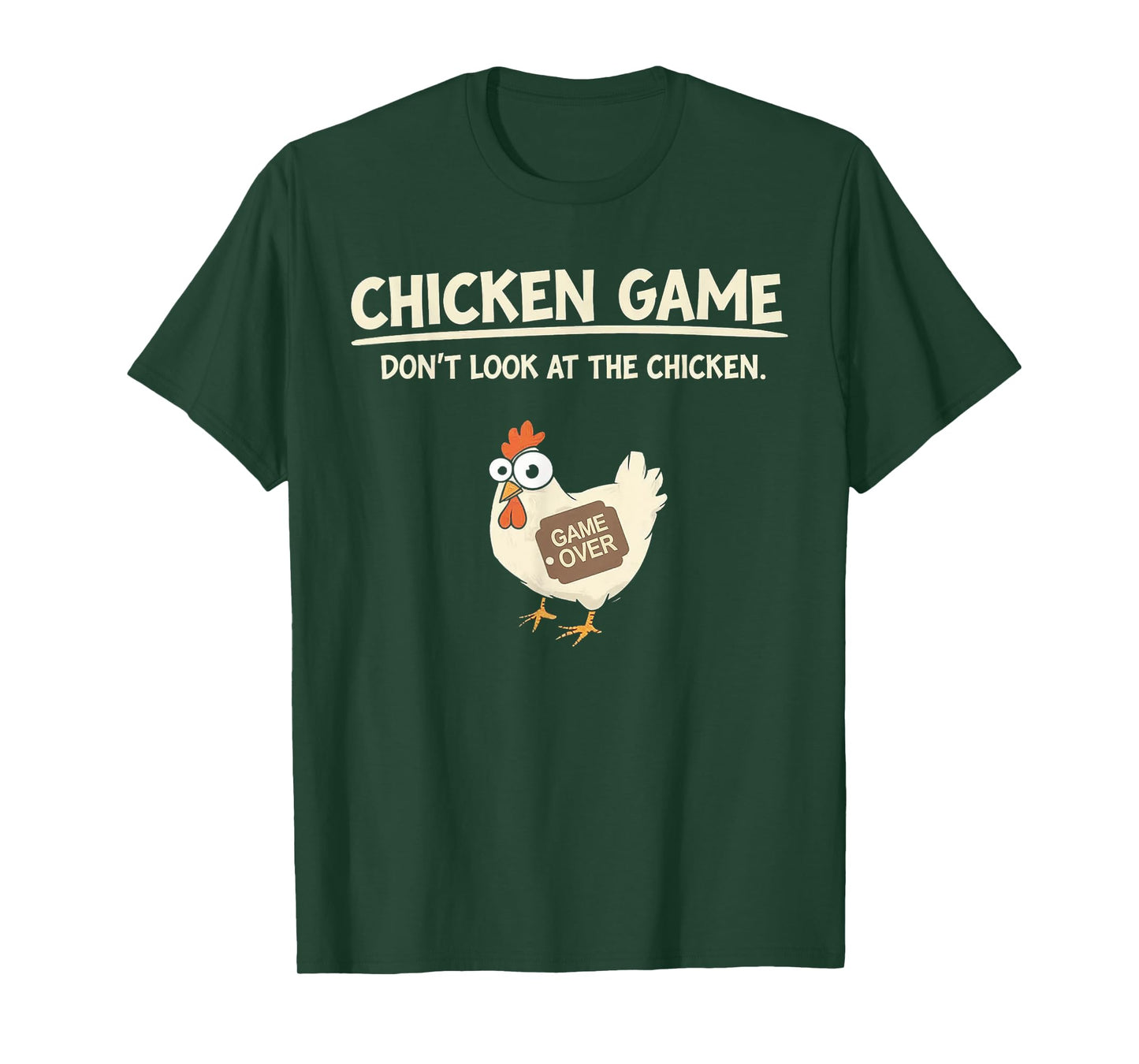 Funny Chicken Game Design LTD Unisex T-Shirt Chicken Game: Don't Look at the Chicken Black Small