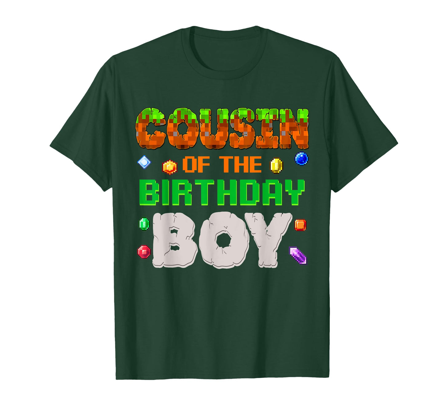 Cousin Of The Birthday Boy Video Gamer Black Boys' Birthday Pixel Number T-Shirt