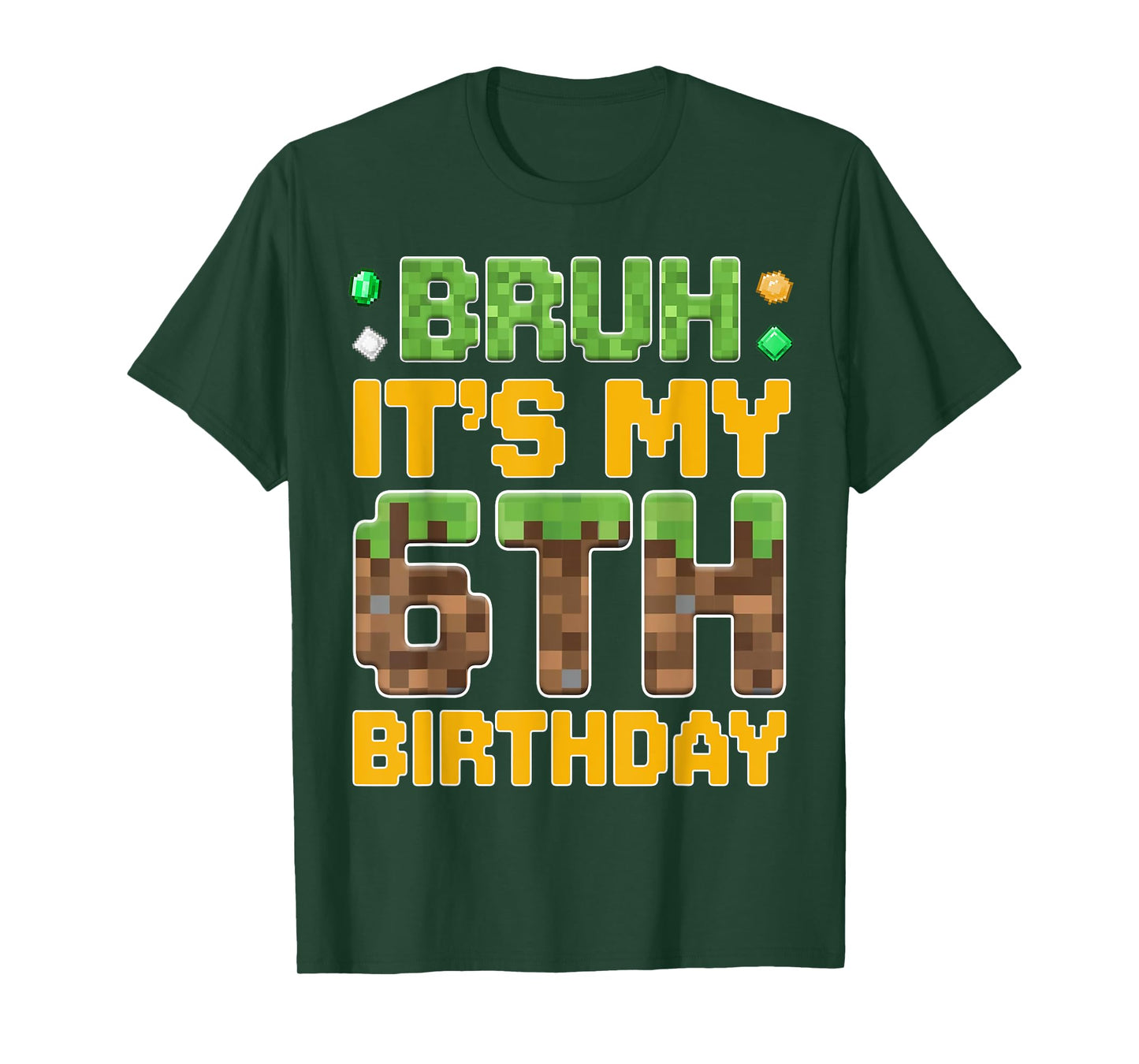 Funny Birthday Boy It's My 6th Birthday Video Game Pixel T-Shirt