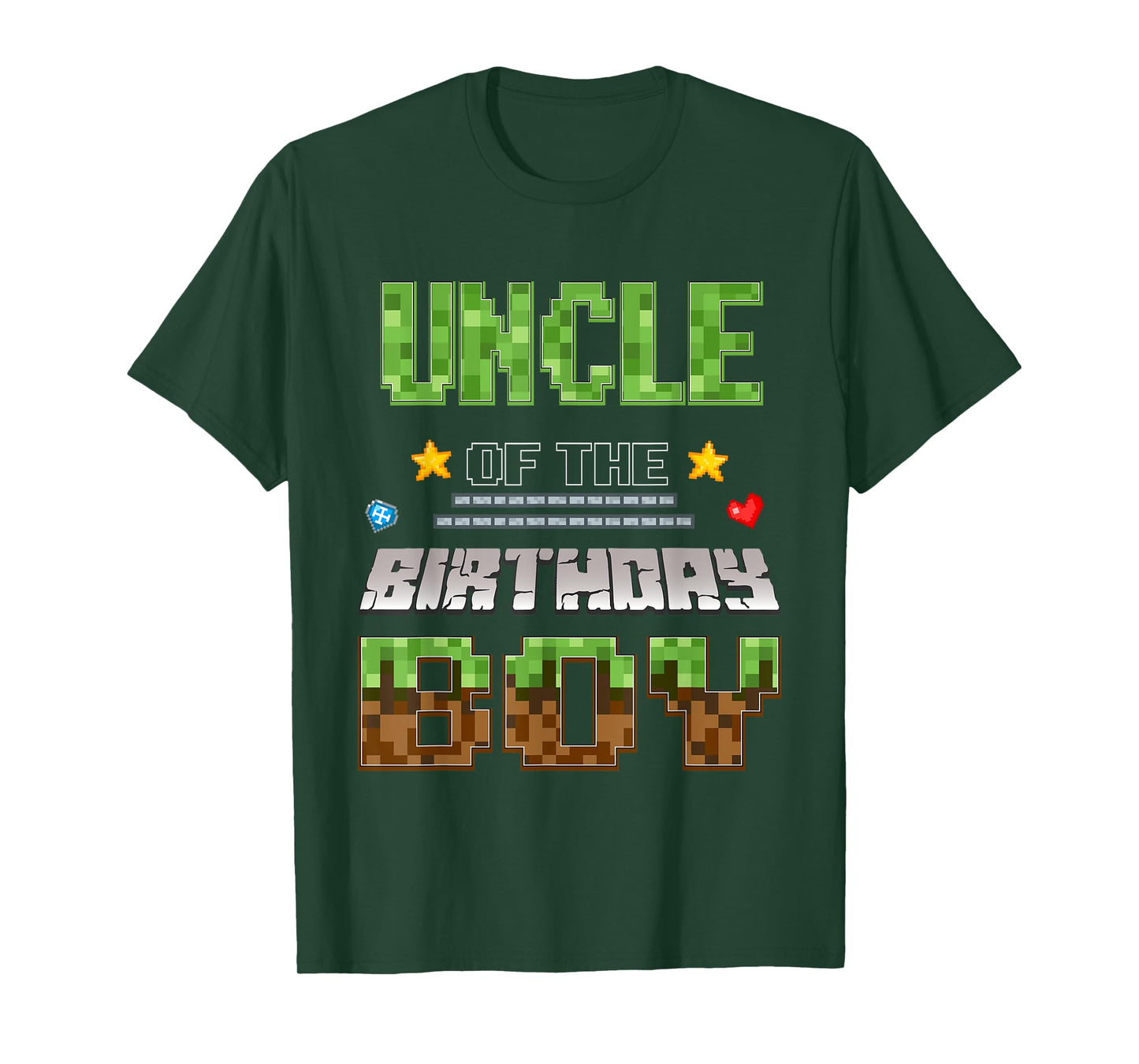 Uncle of The Birthday Boy Video Gamer Pixel Birthday Party T-Shirt