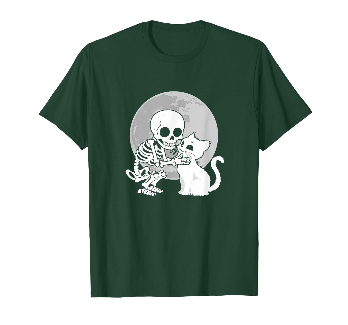 Skeleton Cat Kitty Cute Halloween Costume T-Shirt