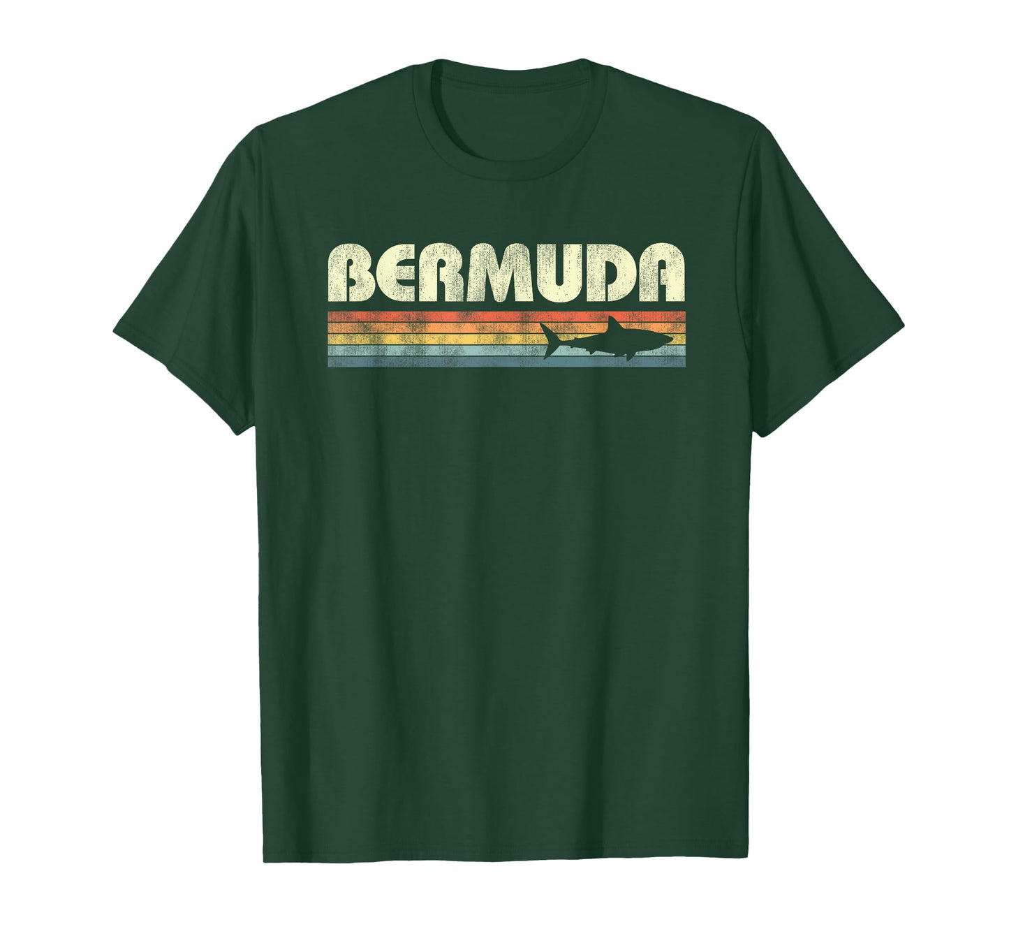 Bermuda Shark Vintage Mens Womens Girls Boys Cruise Souvenir T-Shirt