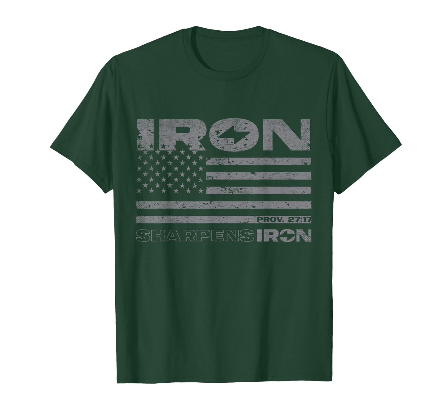 Iron Sharpens Iron Distressed American Flag T-Shirt