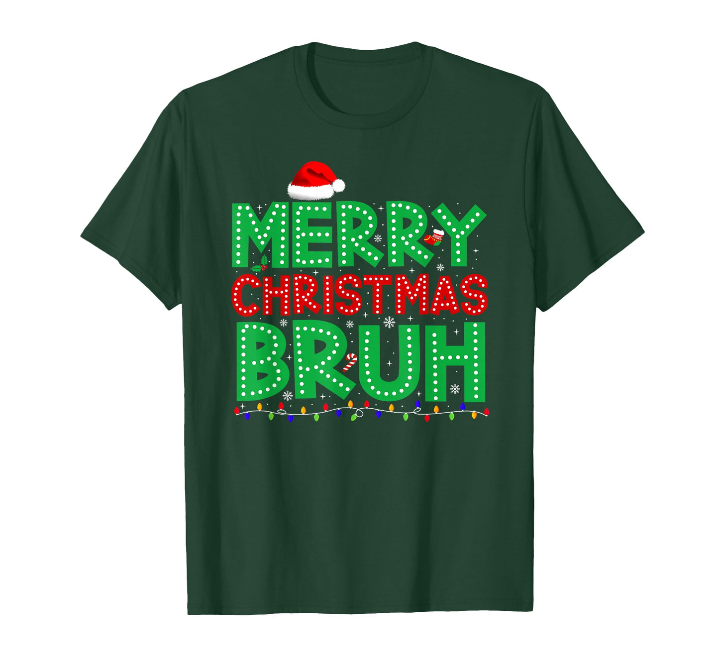 Merry Christmas Bruh Funny Meme Bro Greeting Teens Boys Men T-Shirt