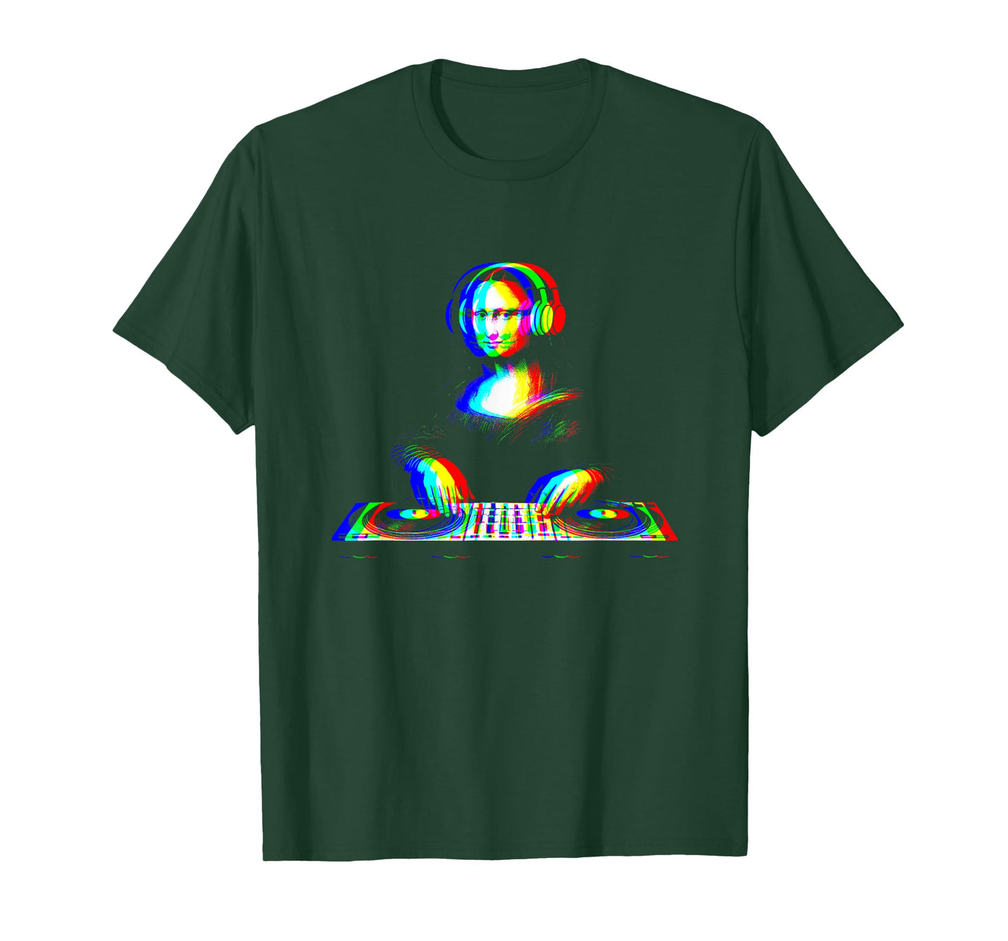 Funny Mona Lisa DJ Vaporwave Techno Rave EDM Music Party T-Shirt