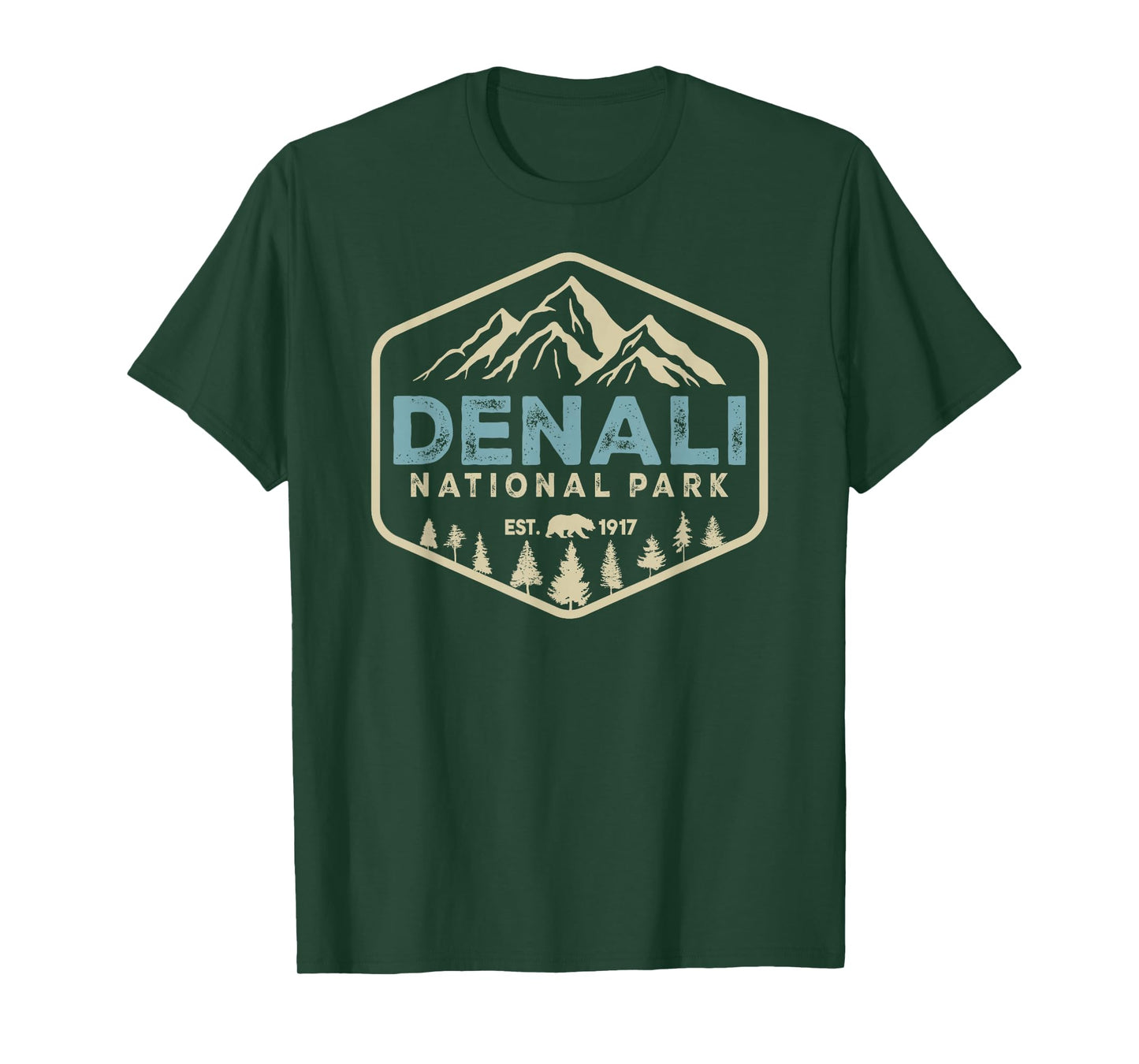 Retro Denali National Park mountains Nature Vintage Hiking T-Shirt