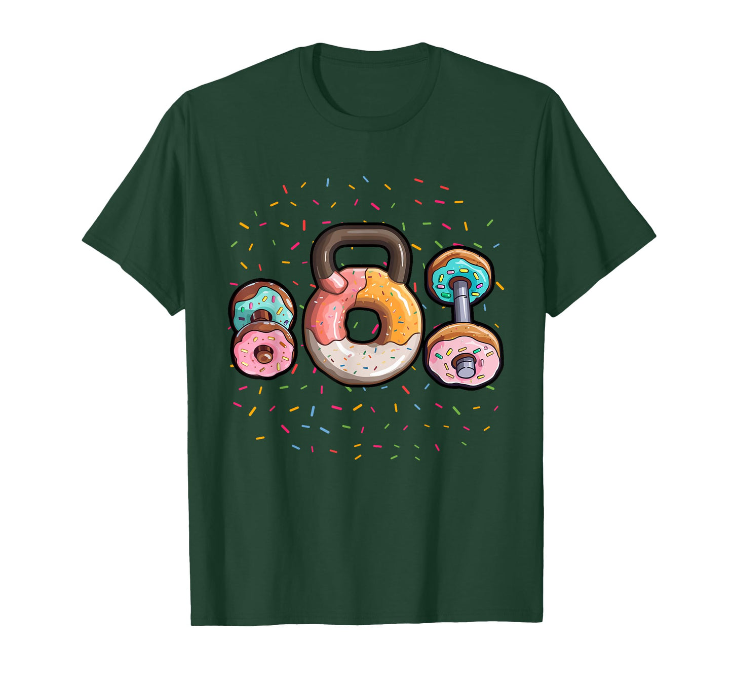 Kettlebell Donut Shirt Funny Gym Shirt Gym Fitness Doughnut T-Shirt