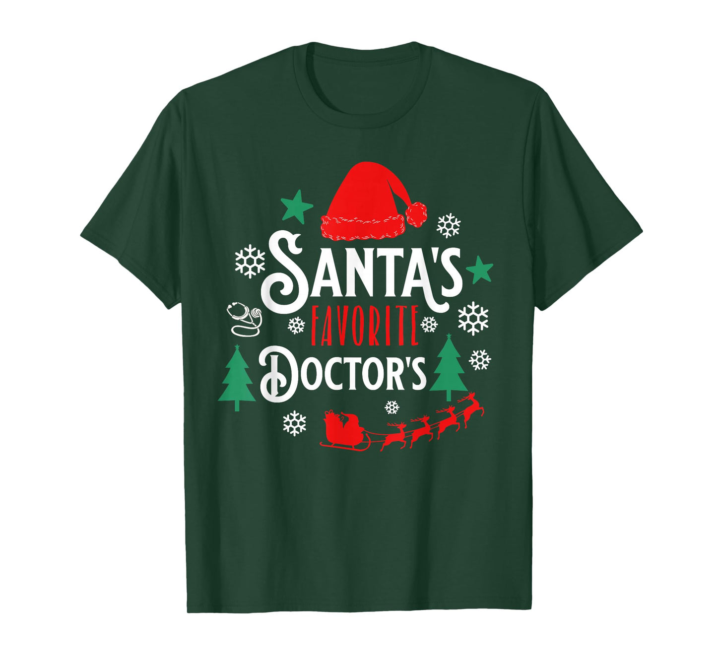 Santa Loves Doctor's Funny Christmas Doctor Holiday T-Shirt