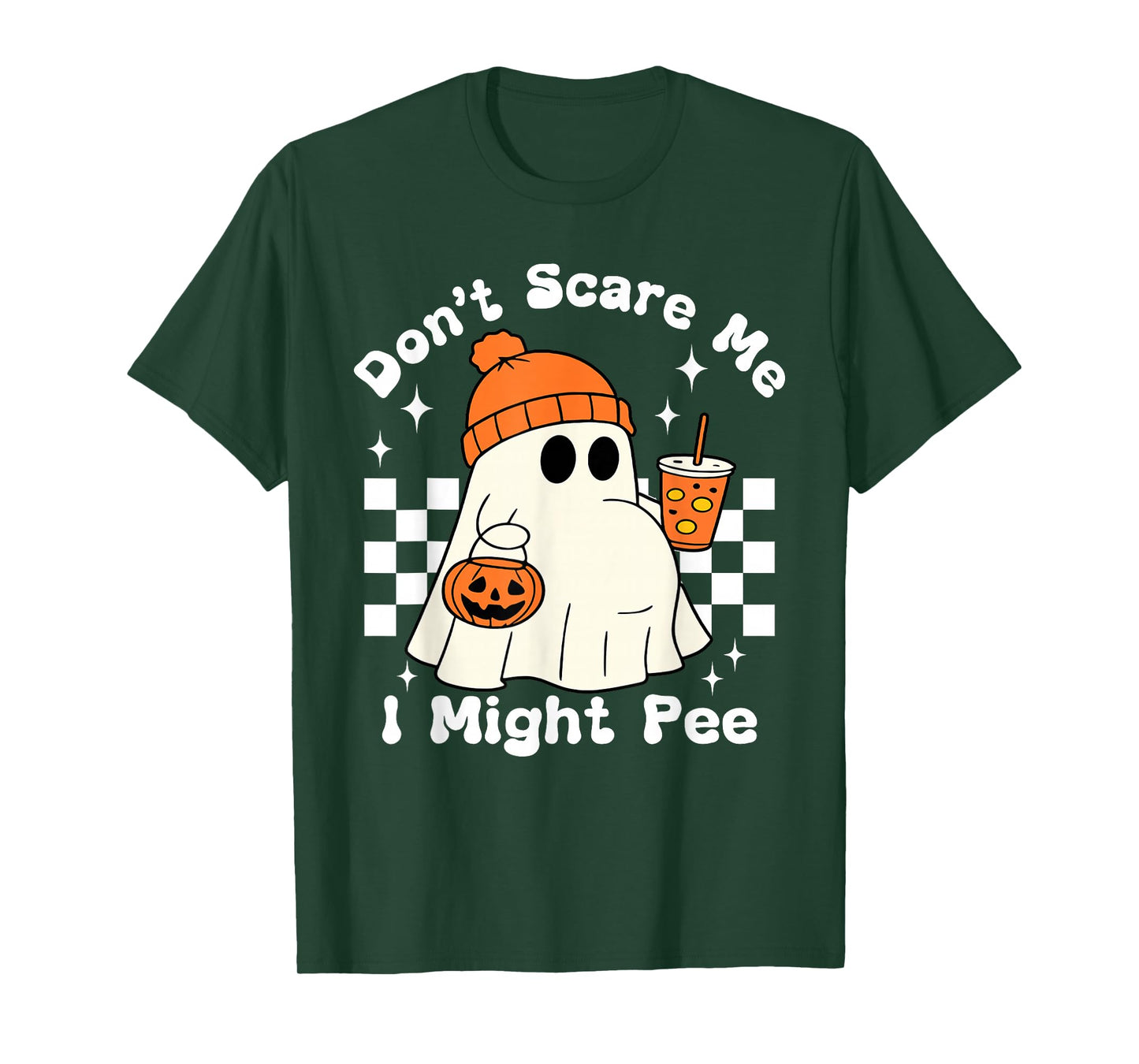 Don't Scare Me I Might Pee Funny Halloween Pregnant Ghost T-Shirt