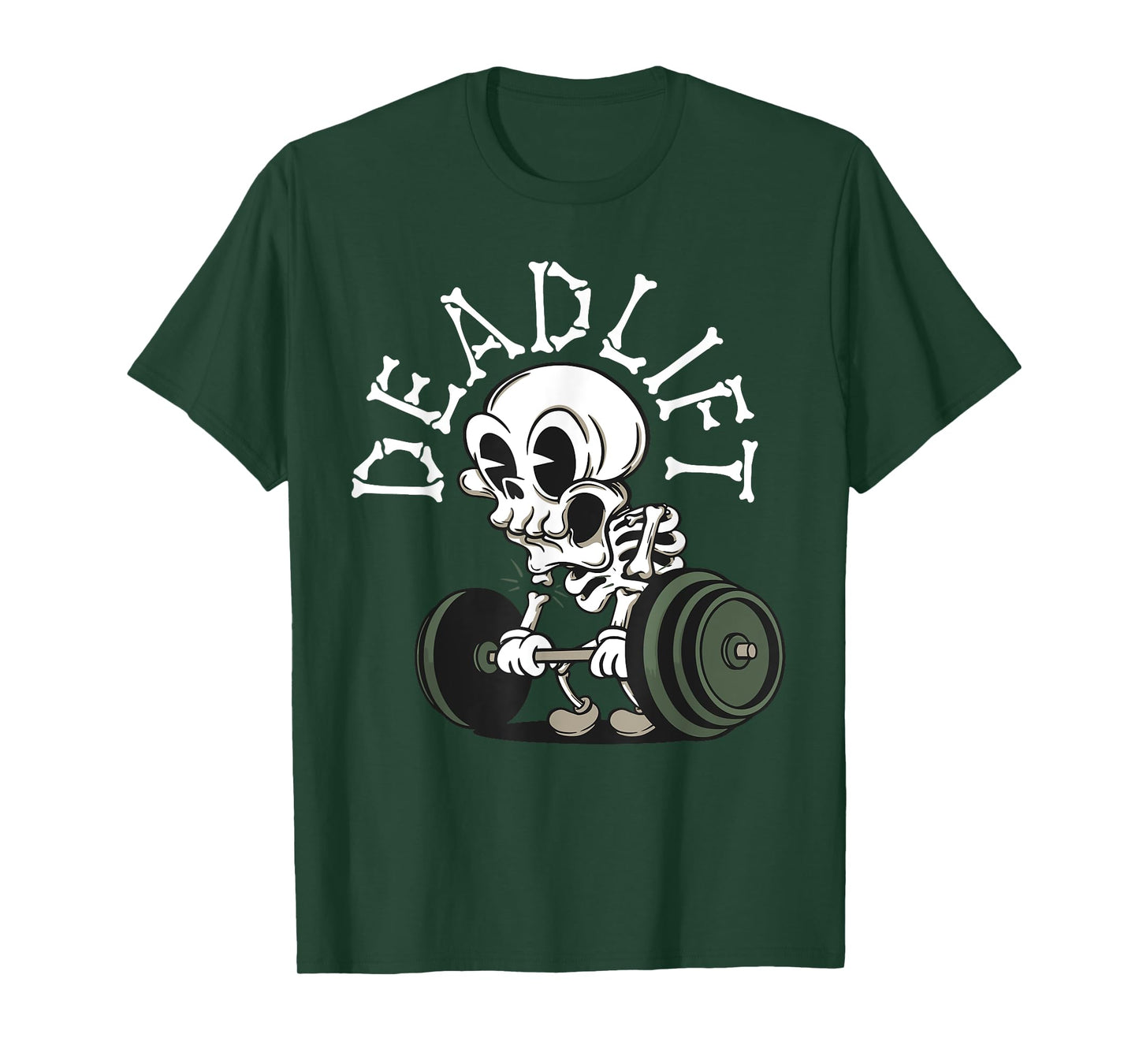 Deadlift Funny Halloween Skeleton Weight Lifting Workout Men T-Shirt