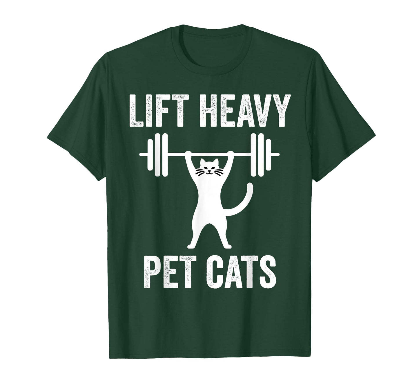 Lift Heavy Pet Cats Funny Gym Workout Weight Lifter T-Shirt