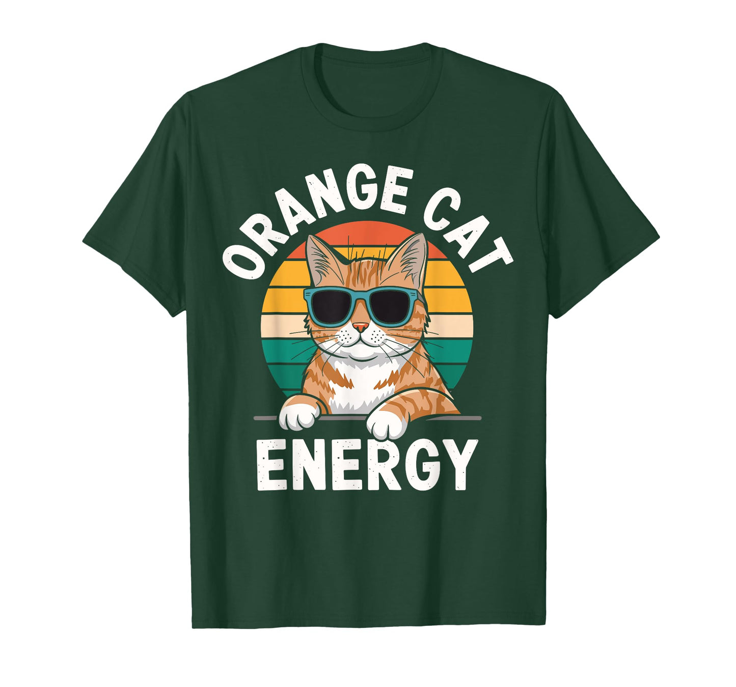 Orange Cat Energy Tabby Cat Men Women Kids T-Shirt