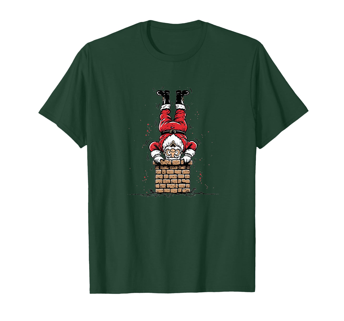 Pretty Santa Claus with Chimney Look for Boys and Girls T-Shirt