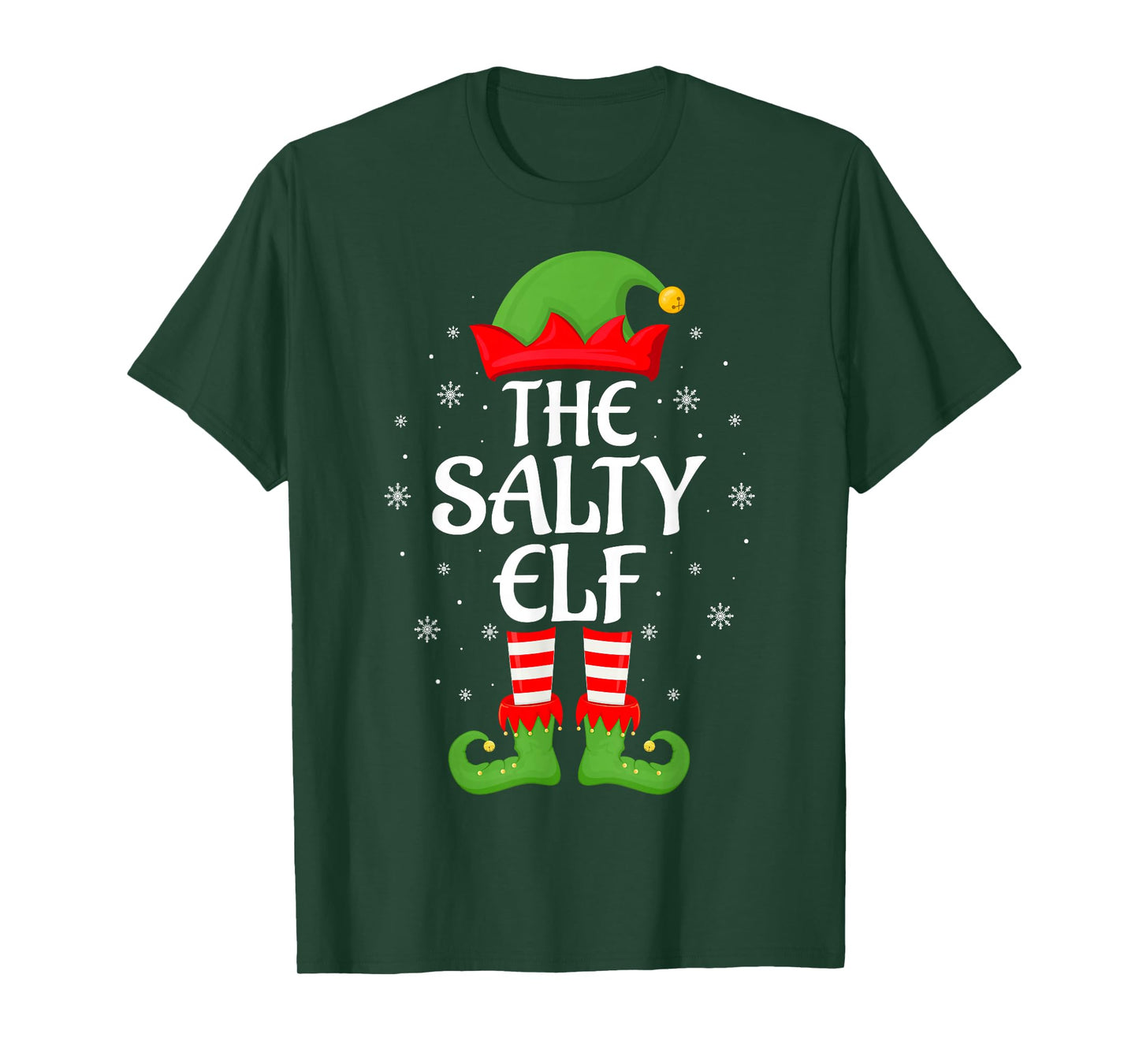 Salty Elf Xmas Family Matching Elf Squad Christmas T-Shirt