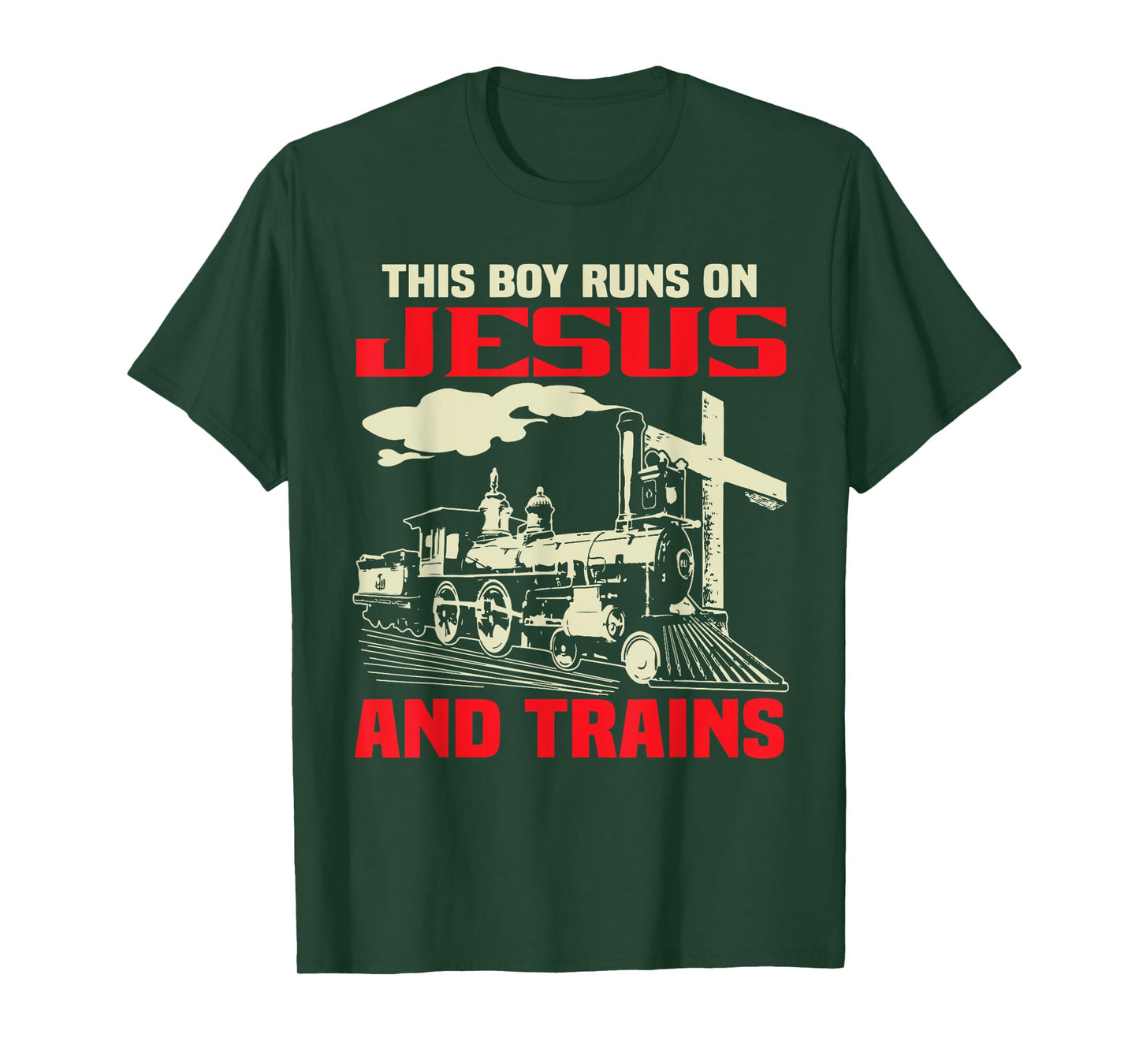 This Boy Runs On Jesus And Trains T-Shirt