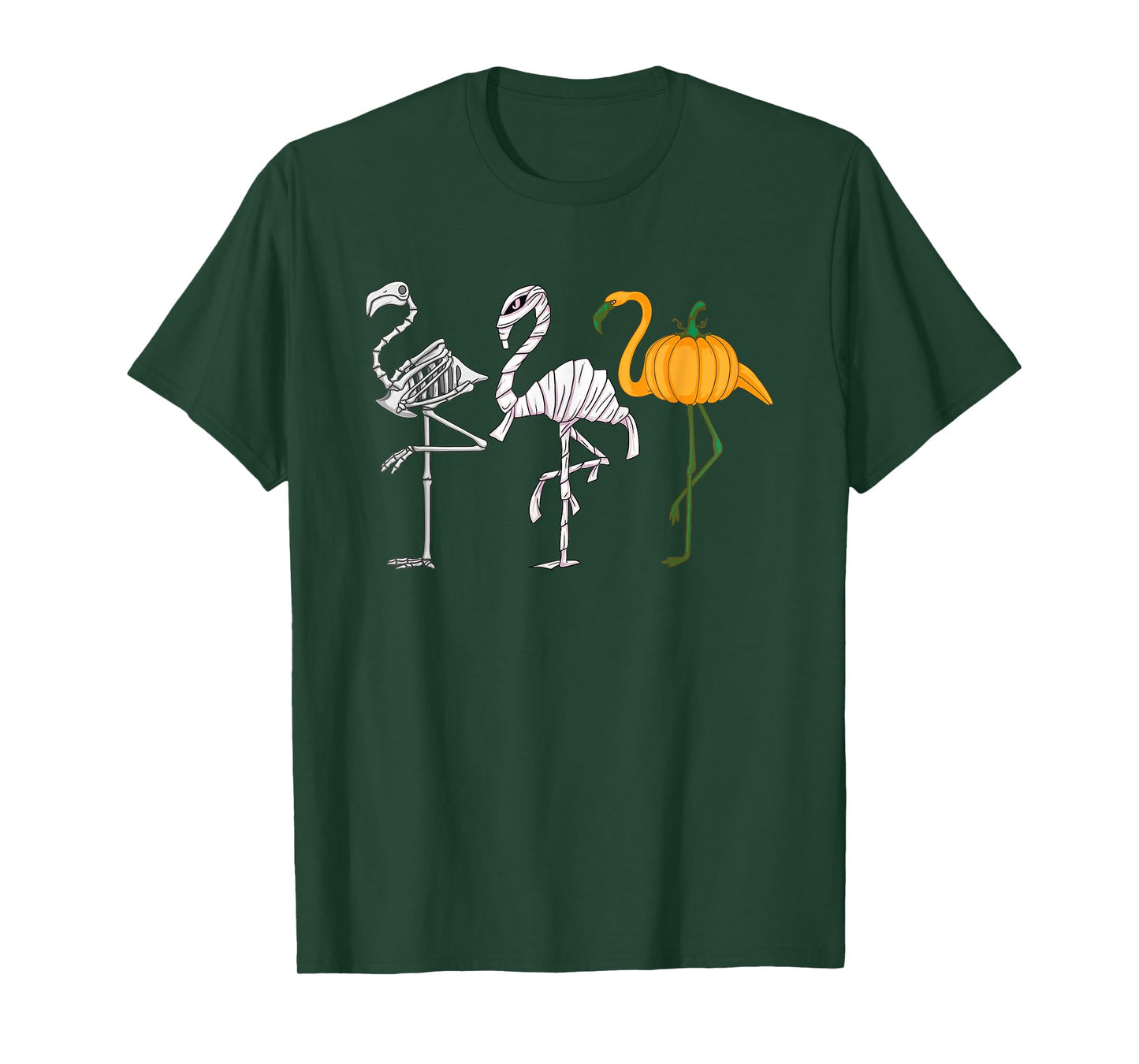 Flamingo Funny Halloween Costume 2025 Vampire Mummy Skeleton T-Shirt