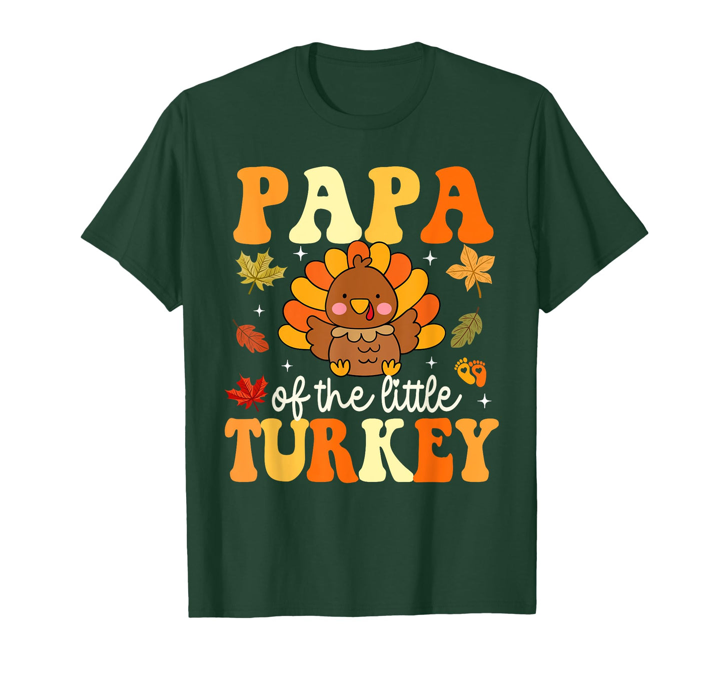 Papa of the Little Turkey Thanksgiving Theme Baby Shower T-Shirt