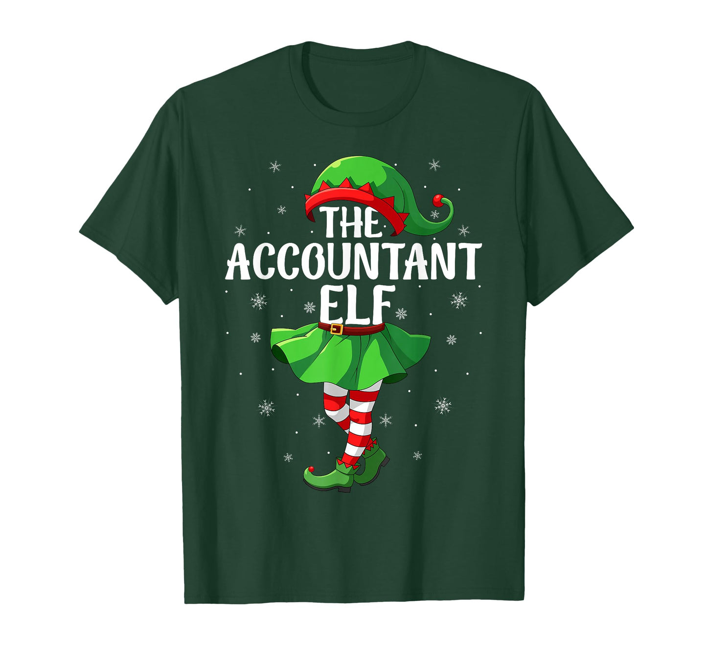 Accountant Elf Christmas Girls Women Elf Squad Xmas Family T-Shirt