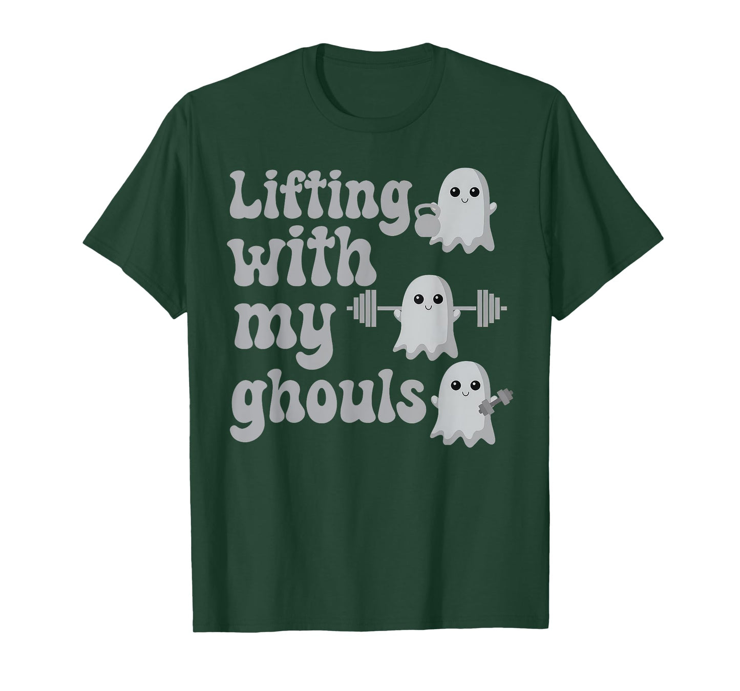 Lifting With My Ghouls Halloween Gym Workout Weightlifting T-Shirt