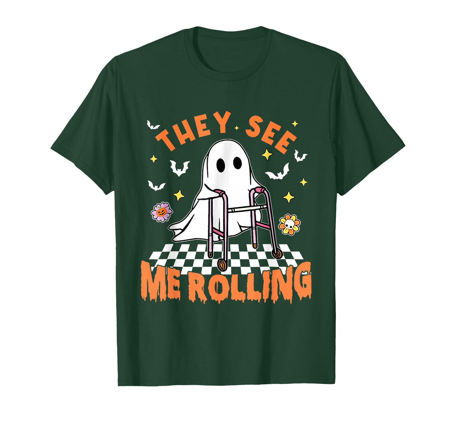 Physical Therapy Halloween They See Me Rolling Spooky PT PTA T-Shirt