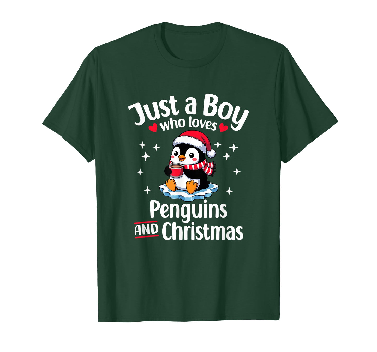 Just a Boy Who Loves Penguins & Christmas T-Shirt