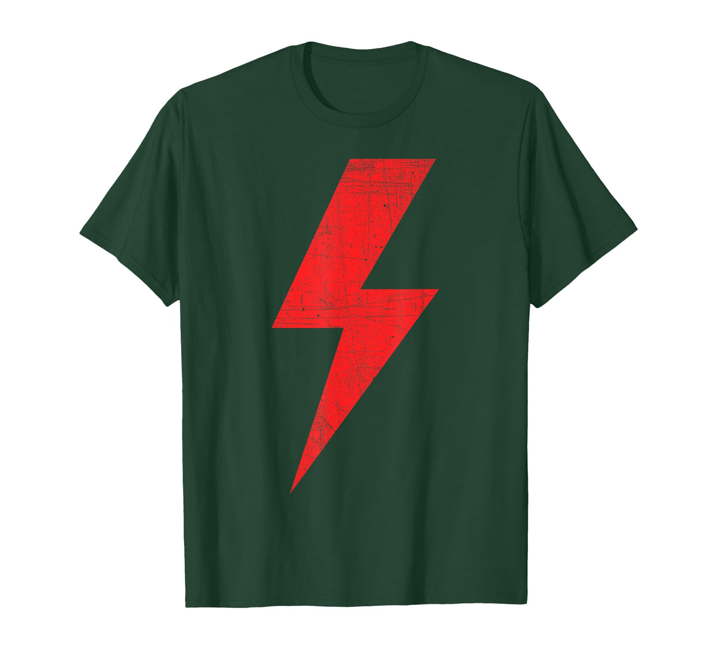 Bolt of Lightning Thunderbolt RED Front Back Team T-Shirt