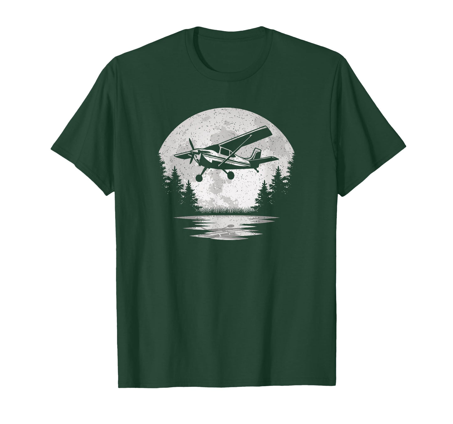 Vintage Airplane Moon Fly Plane Aviator Aviation Pilot Men T-Shirt