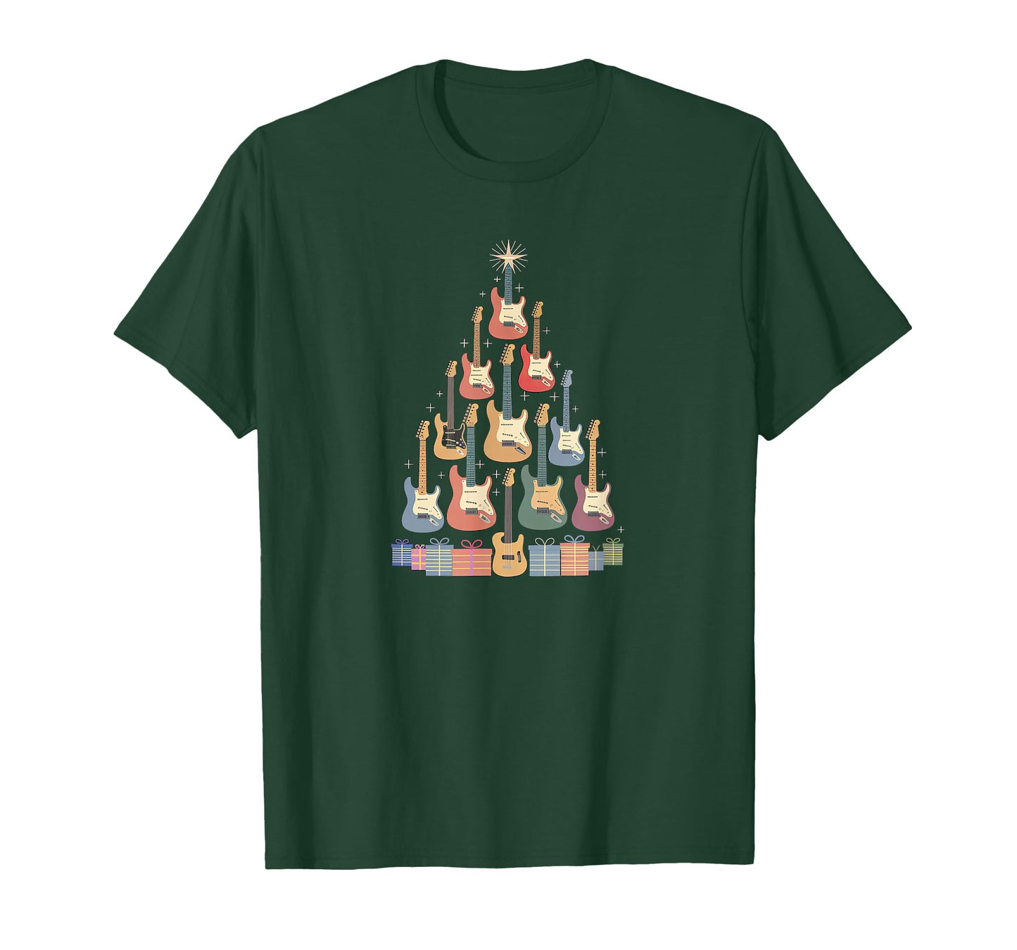 Christmas Guitar Christmastree Tree Made Out of Guitars T-Shirt