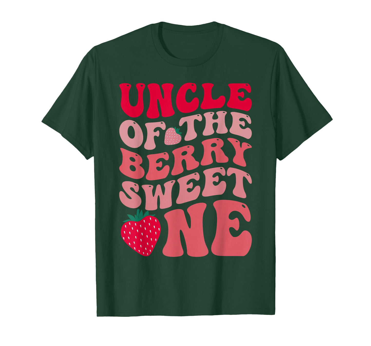 Uncle Of The Berry Sweet One Strawberry First Birthday T-Shirt