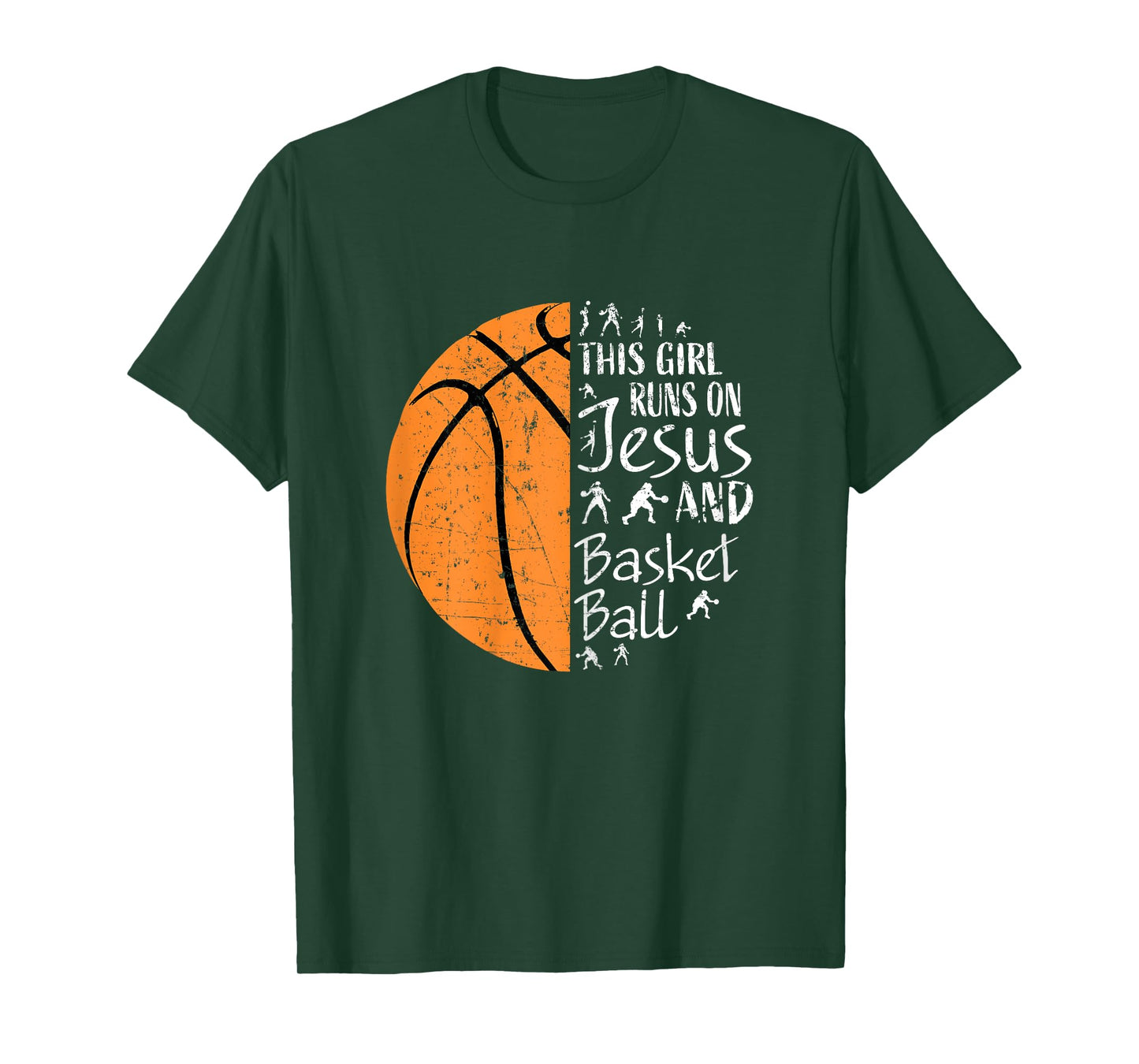 This Girl Runs On Jesus And Basketball Christian Gift T-Shirt