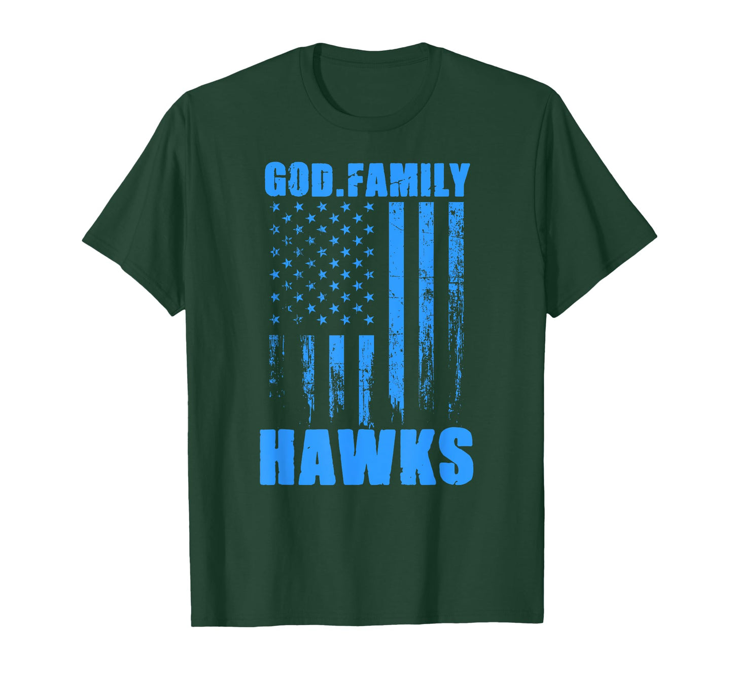 Hanover Hawks God. Family. Vintage USA Flag T-Shirt