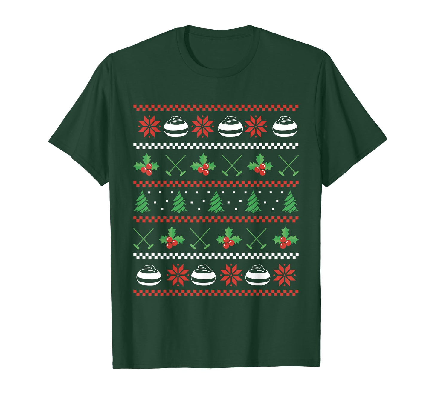 Curler Curling Stone Winter Sports Curling Christmas T-Shirt