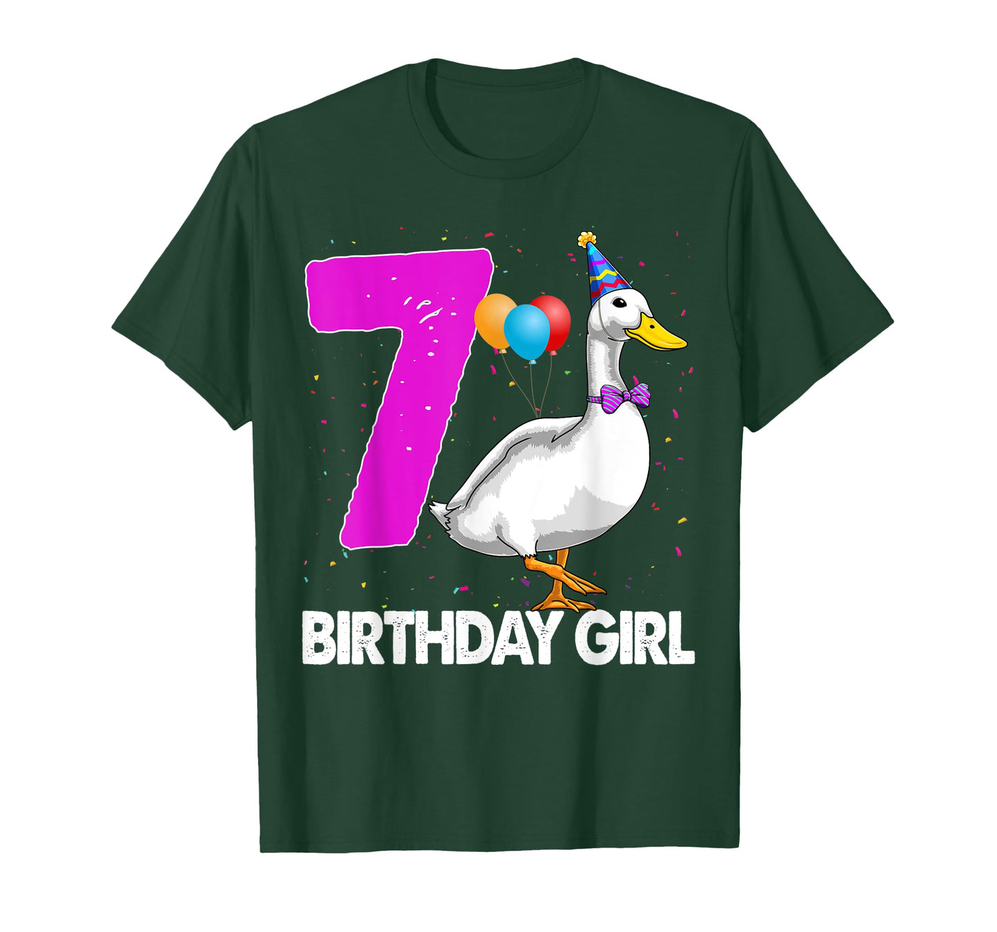 Funny Birthday Girl 7 Duck Tee Shirt Women Duck Lovers T-Shirt