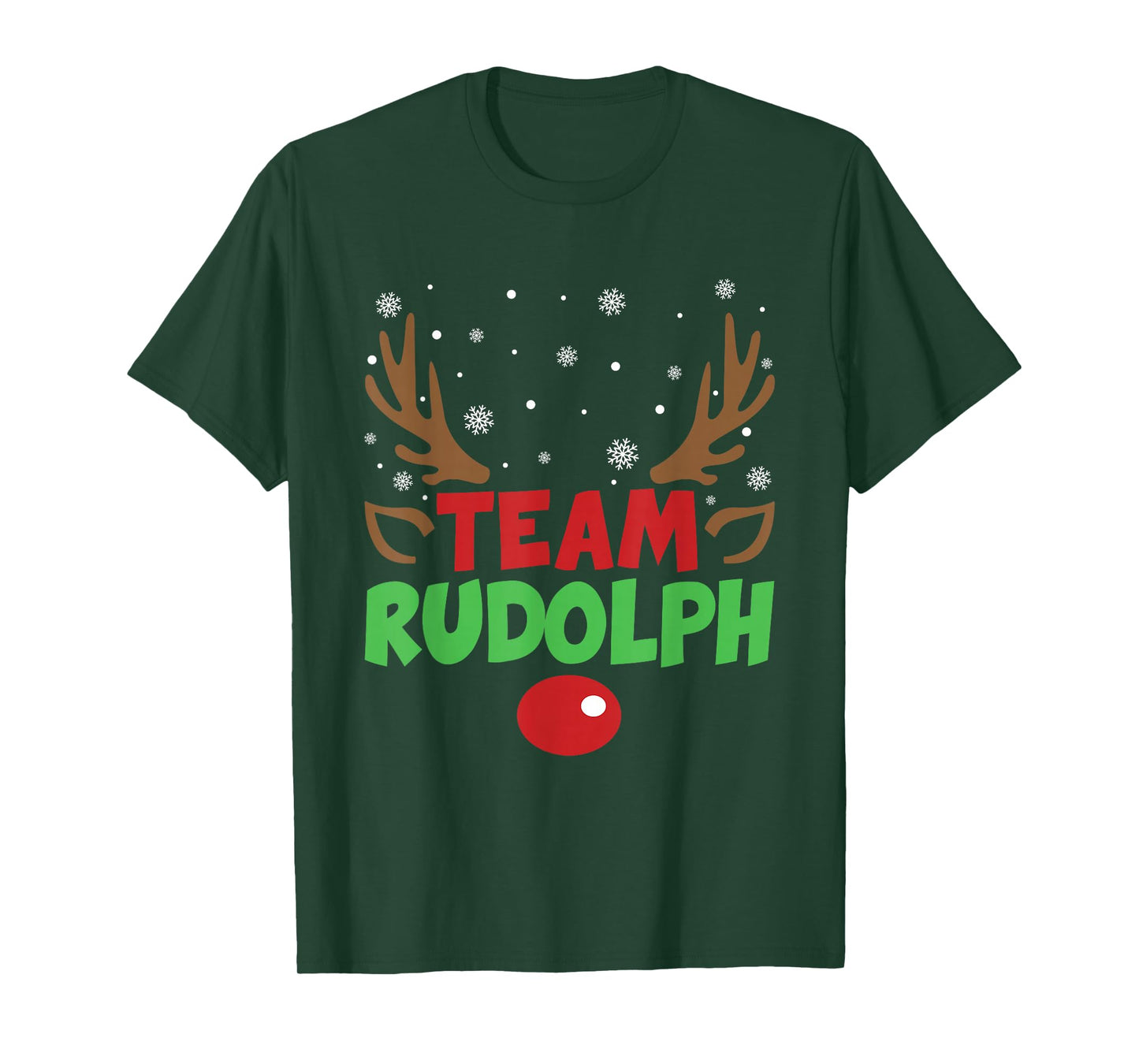 Team Rudolph Christmas Red Nose Reindeer Snow Xmas Pajamas T-Shirt