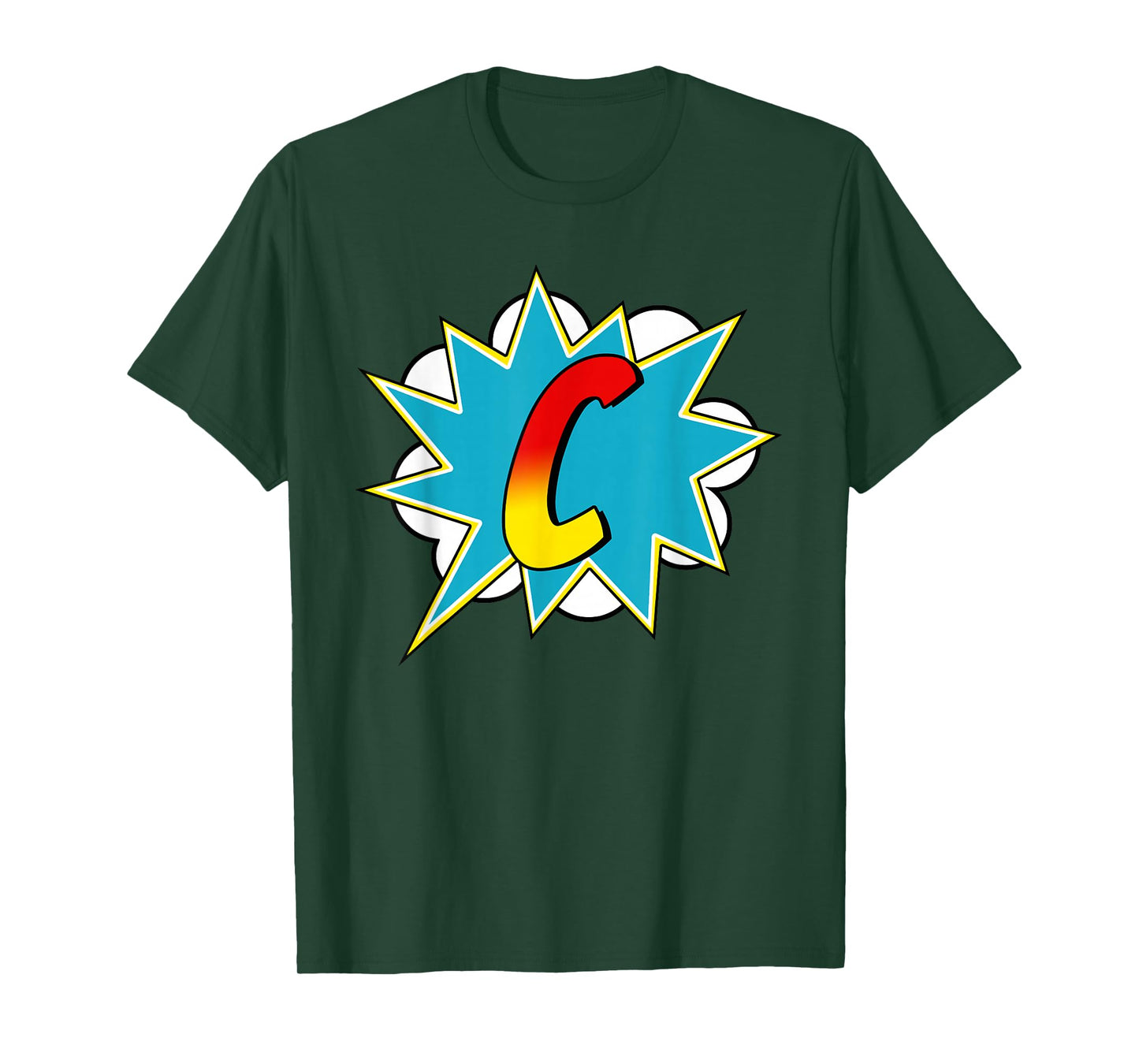 Letter C Superhero Name Comic Letter Retro Costume T-Shirt
