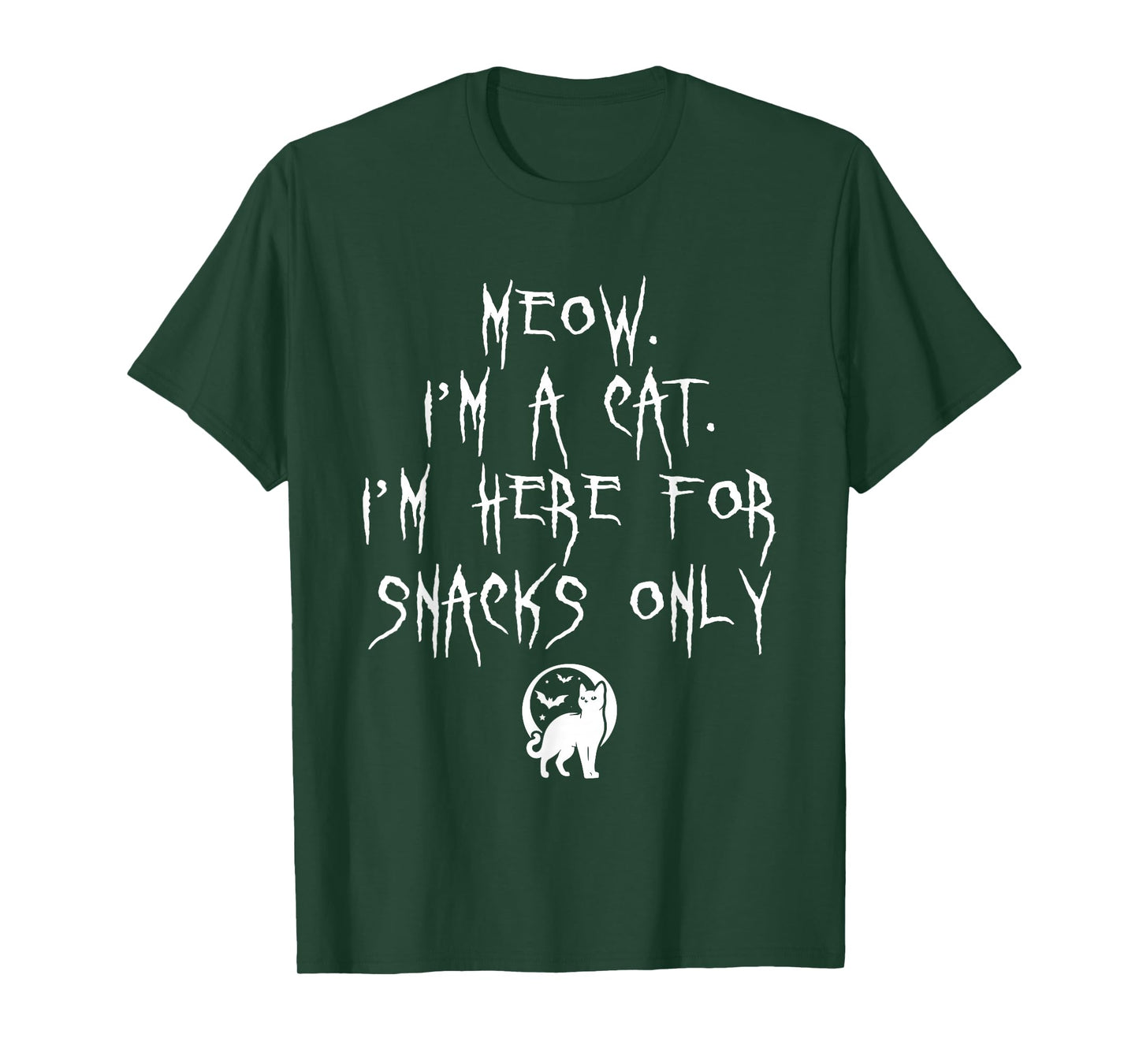 Meow Im A Cat Im Here for Snacks Halloween Kitten Lover T-Shirt