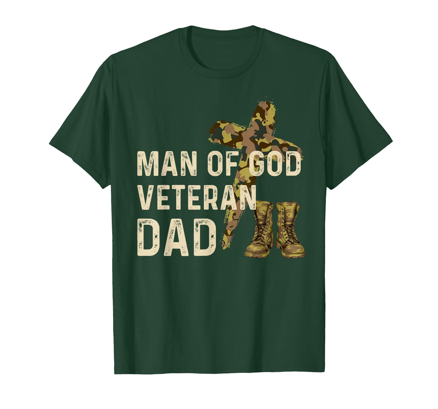 Man Of God Veteran Dad Christian Jesus Camouflage Army Camo T-Shirt