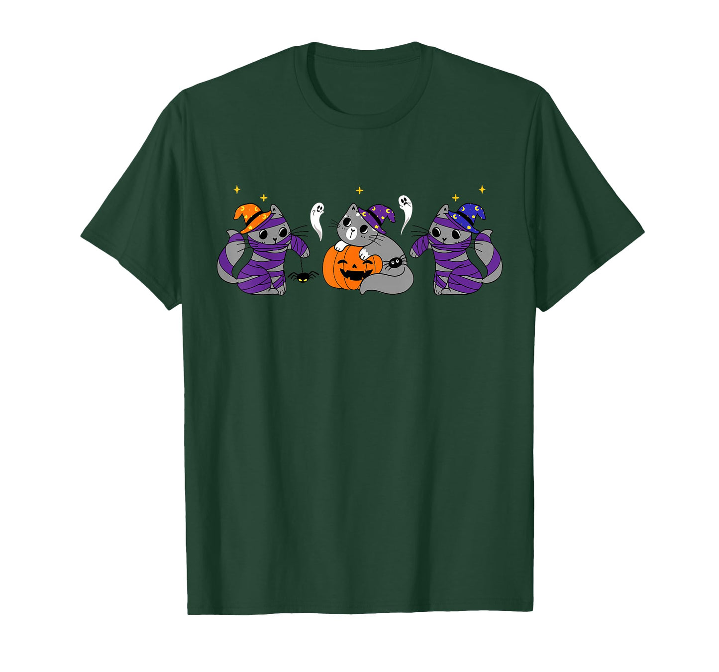 Halloween Ghost Cats Mummy Witch Scary Halloween Pumpkin T-Shirt