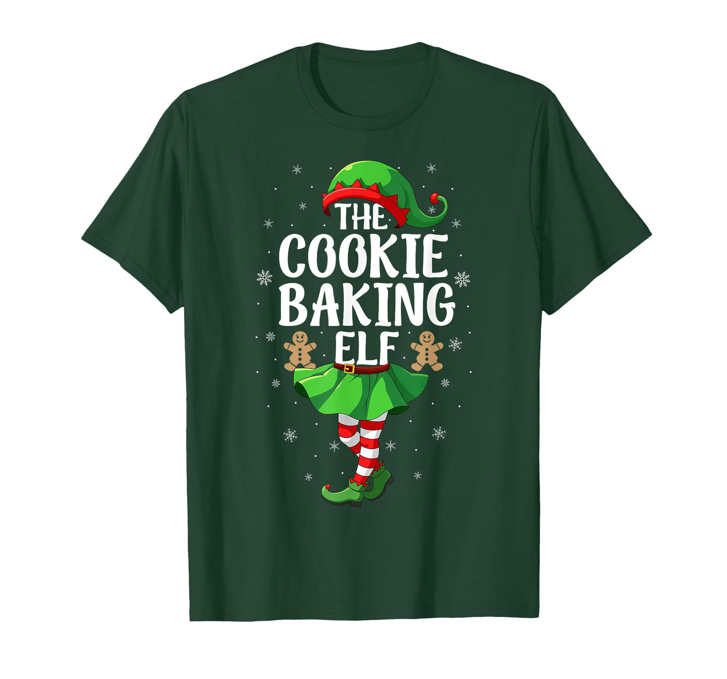 Cookie Baking Elf Christmas Girl Women Elf Squad Xmas Family T-Shirt