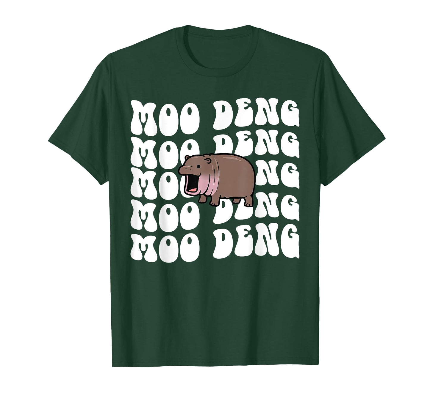 Funny Moo Deng The Cute Baby Hippo Thai Costume Women Kids T-Shirt