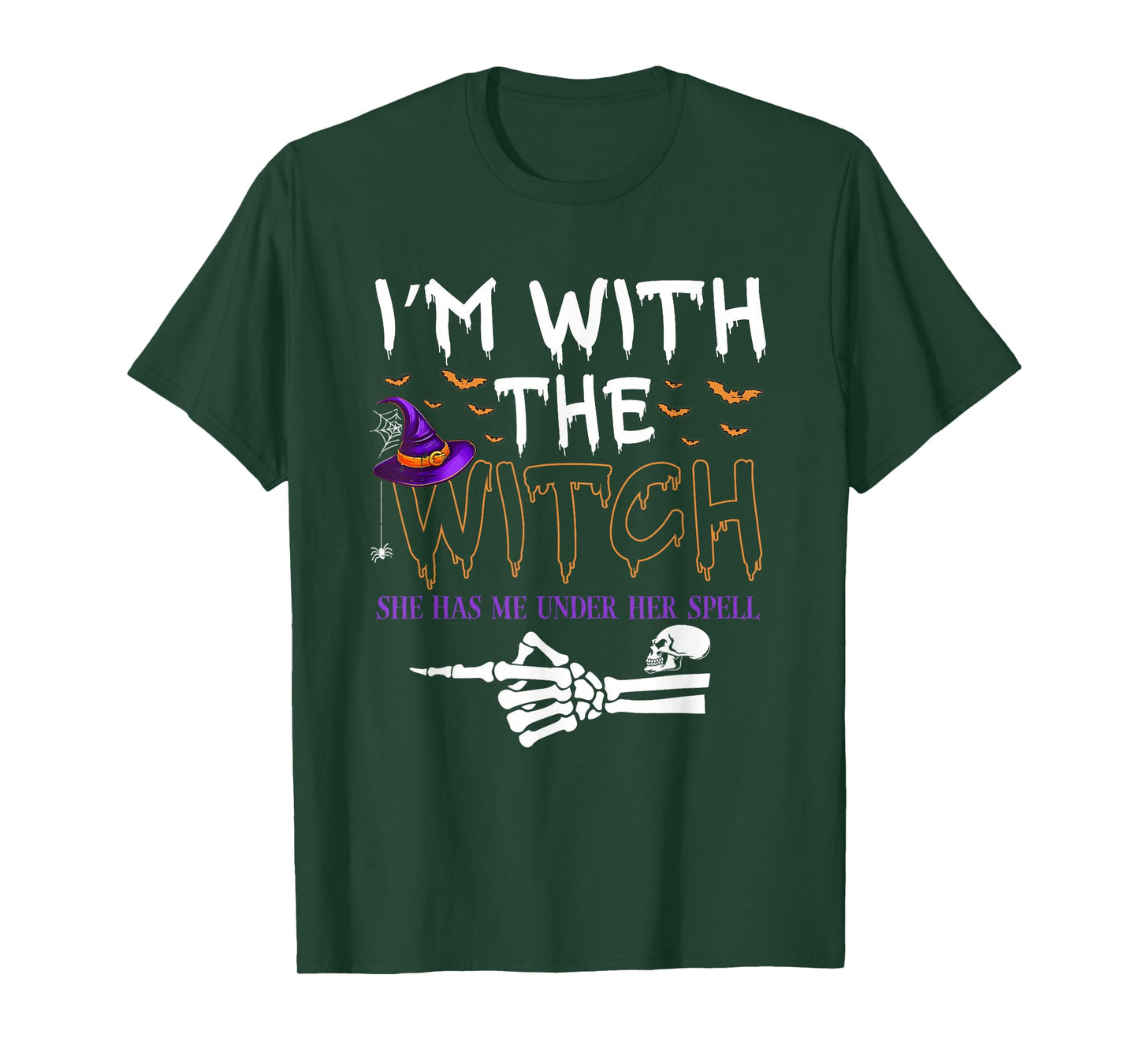 I'm with The Witch Funny Halloween Couple Costume Party T-Shirt
