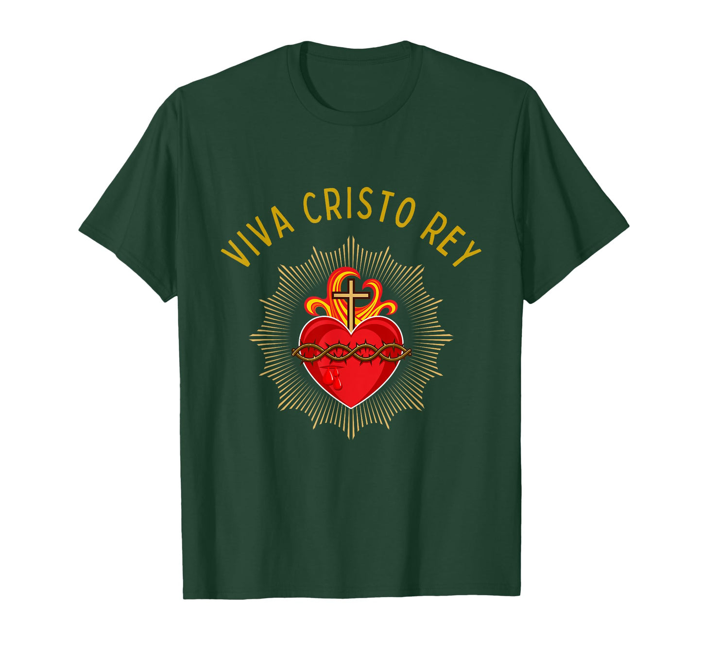 Roman Catholic Sacred Heart Viva Cristo Rey T-Shirt