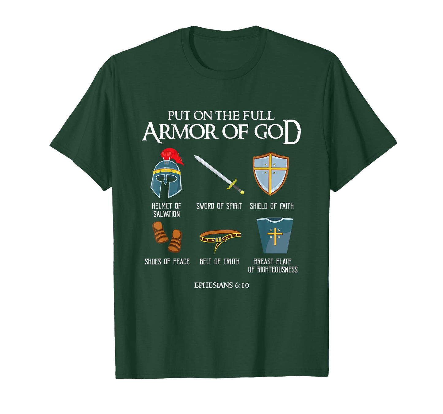 Put On The Full Armor Of God Christian Bible Verse Ephesians T-Shirt