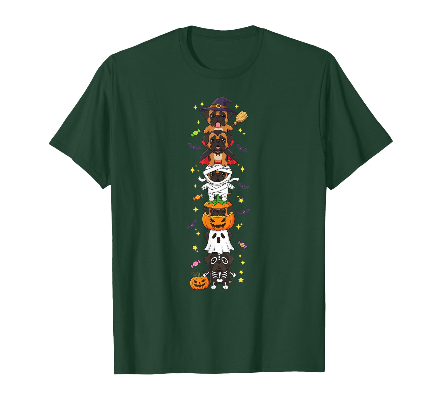 Funny Mastiff Witch Vampire Ghost Halloween Kids Mens Womens T-Shirt