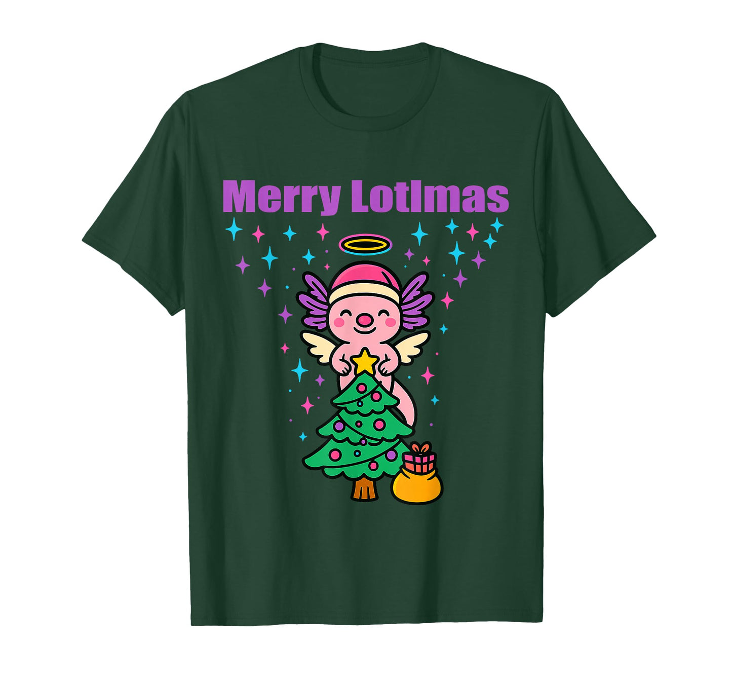 Funny Christmas Axolotl Angel Festive Holiday T-Shirt