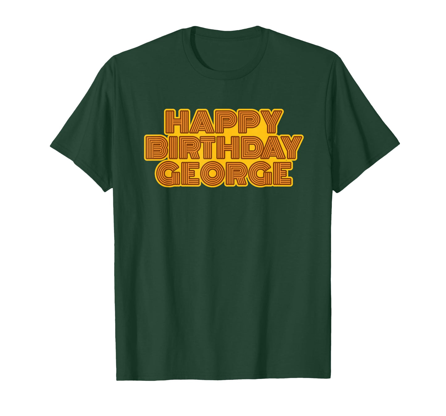 Happy Birthday George Personalized Name Retro Typography T-Shirt