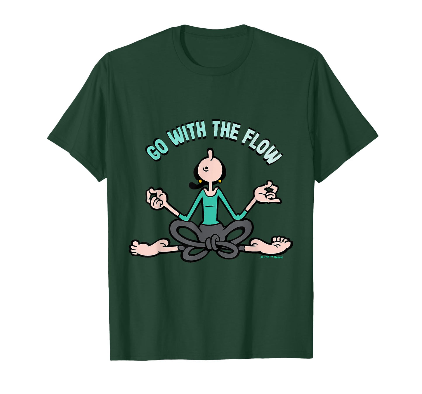 Olive Oyl "Go with the Flow" Yoga for Humanity Day T-Shirt