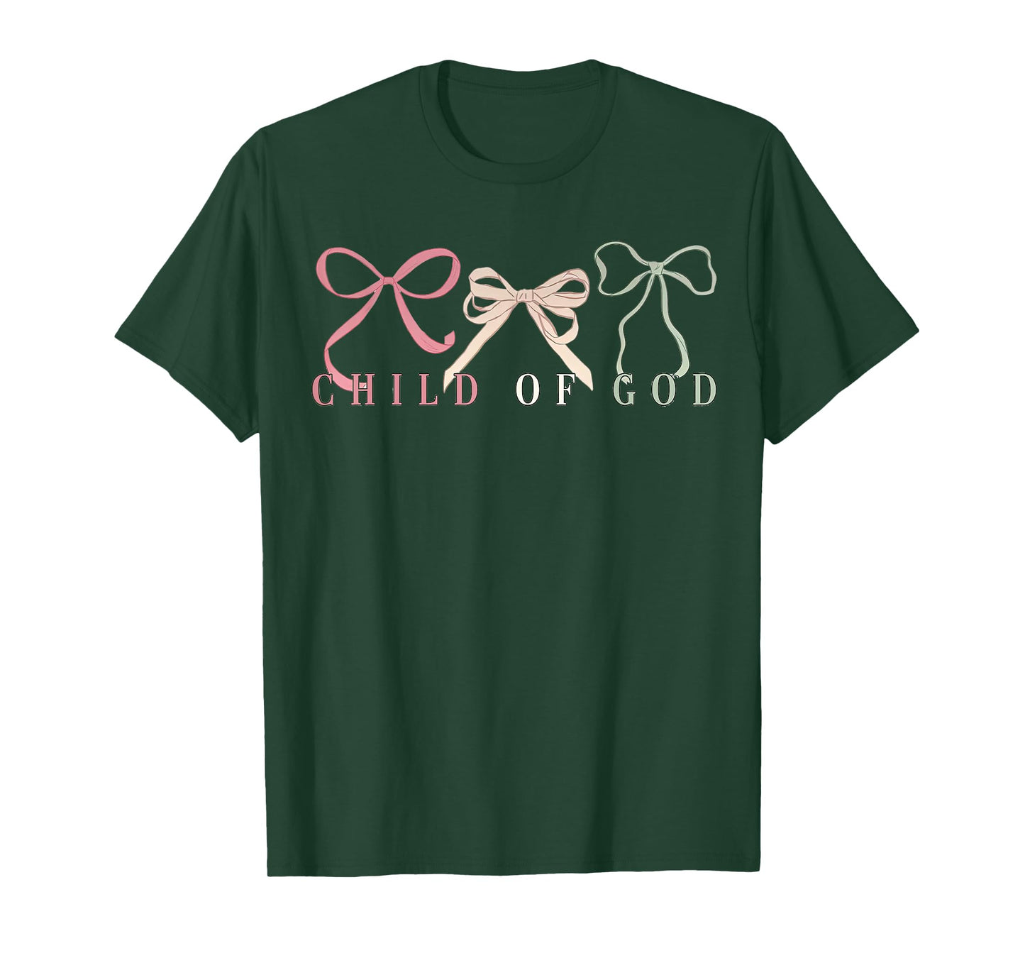 Child Of God, Christian Bible Verse, Coquette Bow Christian T-Shirt