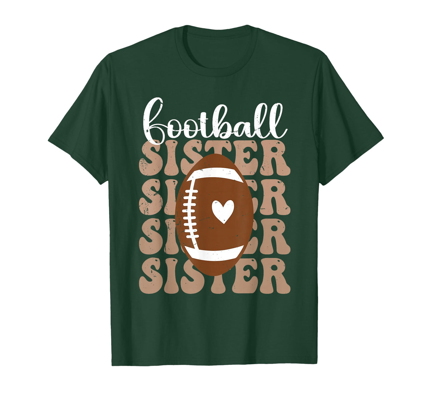 Football Sister Vintage Sport Lover Sister Mothers Day T-Shirt